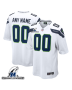 Seattle Seahawks AFC Championship Patch Game Men Custom Jersey – White