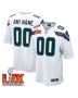 Seattle Seahawks Super Bowl LIX Patch Game Men Custom Jersey – White