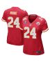 Skyy Moore 24 Kansas City Chiefs Super Bowl LVIII Patch Game Women Jersey – Red