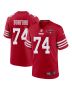 Spencer Burford 74 San Francisco 49ers NFC Champions Patch Game Men Jersey – Scarlet