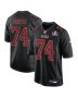 Spencer Burford 74 San Francisco 49ers Super Bowl LVIII Patch Fashion Game Men Jersey – Carbon Black