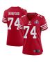 Spencer Burford 74 San Francisco 49ers Super Bowl LVIII Patch Game Women Jersey – Scarlet