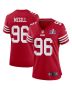 T.Y. McGill 96 San Francisco 49ers Super Bowl LVIII Patch Game Women Jersey – Scarlet