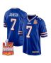 Taron Johnson 7 Buffalo Bills Super Bowl LIX Champions Patch Game Men Jersey – Royal