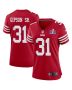 Tashaun Gipson Sr. 31 San Francisco 49ers Super Bowl LVIII Patch Game Women Jersey – Scarlet