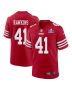 Tayler Hawkins 41 San Francisco 49ers Super Bowl LVIII Patch Game Men Jersey – Scarlet