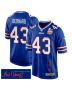 Terrel Bernard 43 Buffalo Bills Super Bowl LIX Champions Patch ‘New Orleans – Where Passion Ignites’ EMBROIDERED Game Men Jersey – Royal