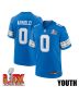 Terrion Arnold #0 Detroit Lions Super Bowl LIX YOUTH Jersey – Blue
