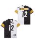Terry Bradshaw 12 Pittsburgh Steelers Two-Toned Retro Throwback Men Jersey – Black/White