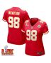 Tershawn Wharton #98 Kansas City Chiefs Super Bowl LIX Women’s Jersey – Red