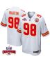Tershawn Wharton 98 Kansas City Chiefs Super Bowl LVIII Champions 4 Stars Patch Game Men Jersey – White