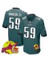 Thomas Booker IV 59 Philadelphia Eagles Super Bowl LIX New Orleans Patch Game Men Jersey – Midnight Green