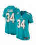 Tino Ellis 34 Miami Dolphins Women Home Game Jersey – Aqua