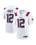 Tom Brady 12 New England Patriots Men Retired Game Jersey – White