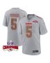 Tommy Townsend 5 Kansas City Chiefs Super Bowl LVIII Champions 4 Stars Patch Atmosphere Fashion Game Men Jersey – Gray