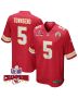 Tommy Townsend 5 Kansas City Chiefs Super Bowl LVIII Champions 4 Stars Patch Game Men Jersey – Red