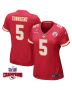 Tommy Townsend 5 Kansas City Chiefs Super Bowl LVIII Champions 4 Stars Patch Game Women Jersey – Red