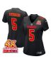 Tommy Townsend 5 Kansas City Chiefs Super Bowl LVIII Champions 4X Fashion Game Women Jersey – Carbon Black