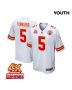 Tommy Townsend 5 Kansas City Chiefs Super Bowl LVIII Champions 4X Game YOUTH Jersey – White