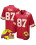 Travis Kelce 87 Kansas City Chiefs Super Bowl LIX New Orleans Patch Game Men Jersey – Red