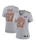Travis Kelce 87 Kansas City Chiefs Super Bowl LVIII Atmosphere Fashion Game Women Jersey – Gray