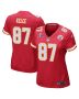 Travis Kelce 87 Kansas City Chiefs Super Bowl LVIII Patch Game Women Jersey – Red