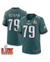 Trevor Keegan #79 Philadelphia Eagles Super Bowl LIX Jersey – Men’s – Midnight Green