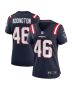 Tucker Addington 46 New England Patriots Women Home Game Jersey – Navy