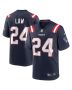Ty Law 24 New England Patriots Men Game Retired Jersey – Navy