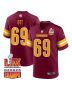 Tyler Ott 69 Washington Commanders Super Bowl LIX Champions Patch Game Men Jersey – Burgundy