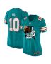 Tyreek Hill 10 Miami Dolphins Run Cheetah Run Women Alternate Game Jersey – Aqua