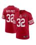 Tyrion Davis-Price 32 San Francisco 49ers NFC Champions Patch Game Men Jersey – Scarlet