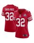 Tyrion Davis-Price 32 San Francisco 49ers Super Bowl LVIII Patch Game Women Jersey – Scarlet