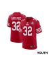 Tyrion Davis-Price 32 San Francisco 49ers Super Bowl LVIII Patch Game YOUTH Jersey – Scarlet