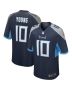 Vince Young 10 Tennessee Titans Men Game Retired Jersey – Navy