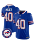 Von Miller 40 Buffalo Bills 50th Charging Logo Patch Game Men Jersey – Royal
