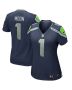 Warren Moon 1 Seattle Seahawks Women Game Retired Jersey – College Navy