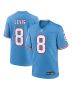 Will Levis 8 Tennessee Titans Oilers Throwback Game Men Jersey – Light Blue