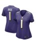 Women’s Baltimore Ravens Number 1 Bride Purple Game Jersey