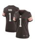 Women’s Cleveland Browns Number 1 Mom Brown Game Jersey