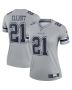 Women’s Dallas Cowboys Ezekiel Elliott Gray Inverted Legend Player Performance Top