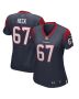 Women’s Houston Texans Charlie Heck Navy Game Jersey
