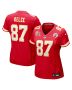 Women’s Kansas City Chiefs Travis Kelce Red Super Bowl LIX Game Jersey
