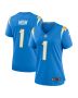 Women’s Los Angeles Chargers Number 1 Mom Powder Blue Game Jersey