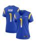 Women’s Los Angeles Rams Number 1 Mom Royal Game Jersey