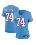 Women’s Tennessee Titans Bruce Matthews Light Blue Oilers Throwback Retired Player Game Jersey