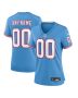 Women’s Tennessee Titans Light Blue Oilers Throwback Custom Game Jersey