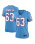 Women’s Tennessee Titans Mike Munchak Light Blue Oilers Throwback Retired Player Game Jersey