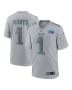 Youth Philadelphia Eagles Jalen Hurts Gray Super Bowl LVII Patch Atmosphere Fashion Game Jersey