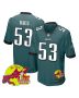 Zack Baun 53 Philadelphia Eagles Super Bowl LIX New Orleans Patch Game Men Jersey – Midnight Green